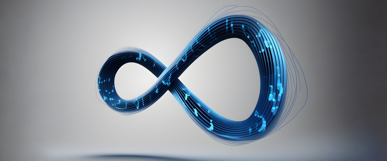 Infinity symbol with audio waves